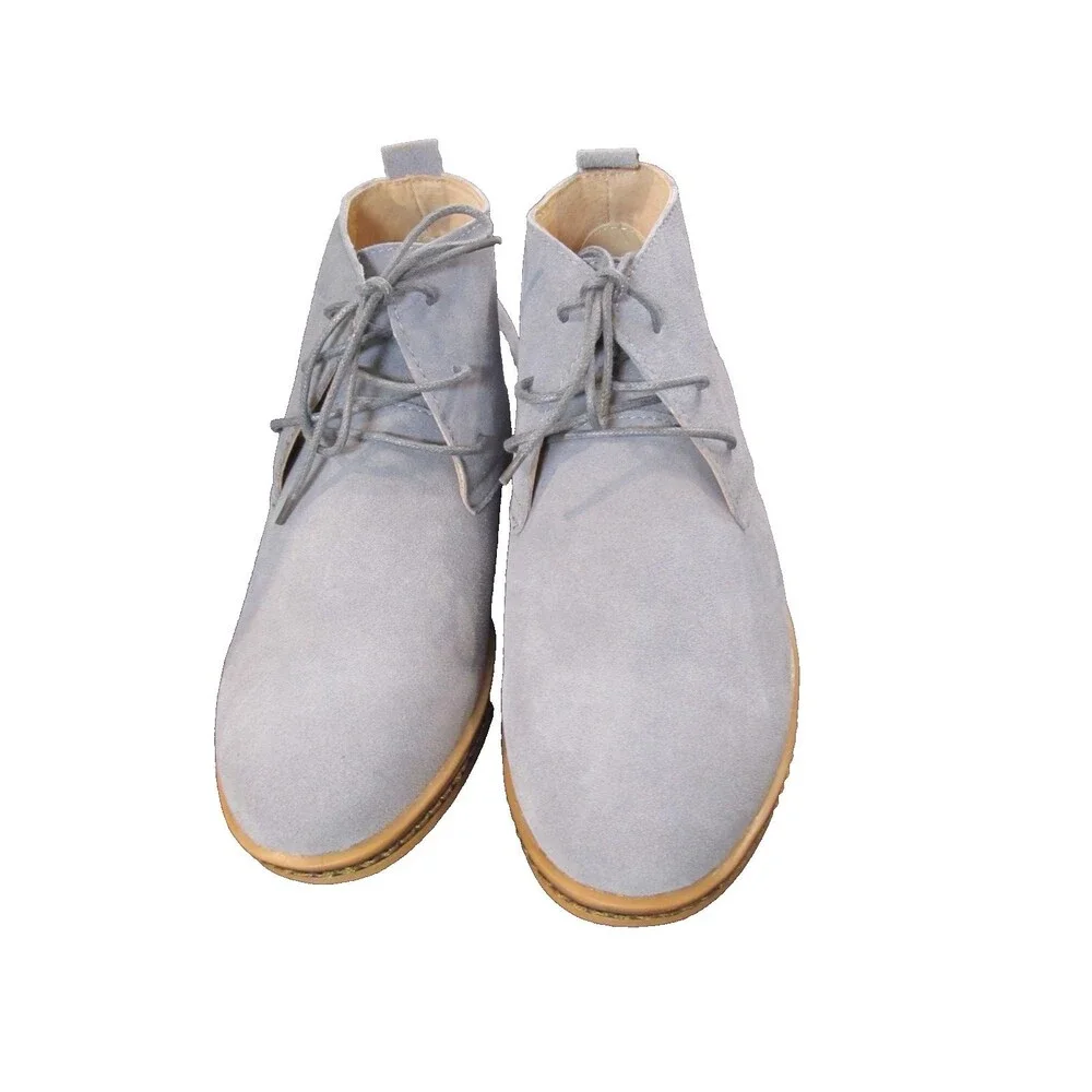 Parrazo Men’s Classic Chukka Desert Boots 6.5 Grayish Blue Suede Ankle Boot